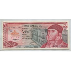 MEXICO 1977 BILLETE DE 20 PESOS